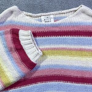Billabong Striped Crew Neck Balloon Sleeve Sweater Size S P CH‎
